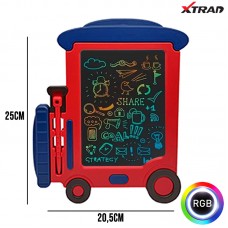 Lousa Mágica LCD RGB Infantil 9" polegadas XZB-10 Xtrad - Vermelha
